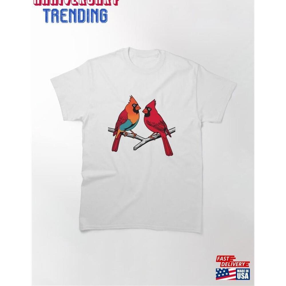 Female And Male Cardinals Pencil Sketch Cardinal Beauty Classic Tshirt